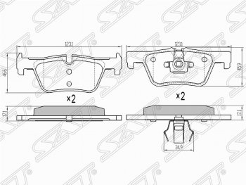 Колодки тормозные SAT (задние, Китай) BMW 1 серия (F21,  F20), 2 серия (F22), 3 серия (F34,  F30,  F31), X3 (F25)