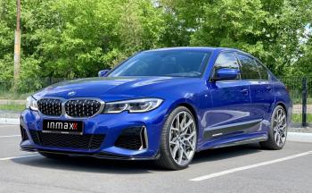 13 499 р. Сплиттер переднего М-бампера М-Perfomance  BMW 3 серия  G20 (2018-2022) седан (цвет: черный глянец)  с доставкой в г. Краснодар. Увеличить фотографию 13