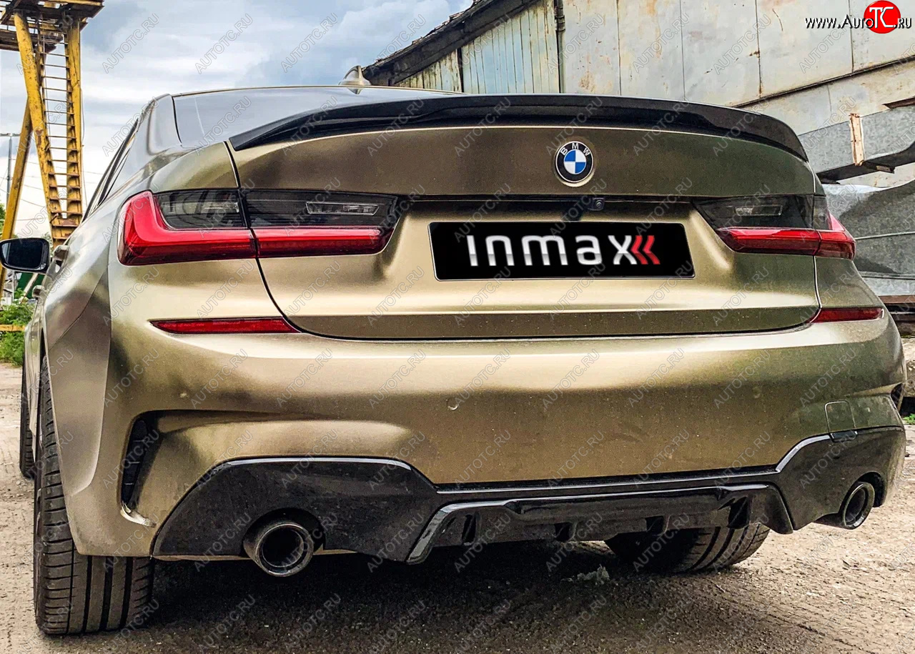 12 999 р. Диффузор заднего бампера М-Perfomance 320  BMW 3 серия  G20 (2018-2022) седан Inmax (цвет: черный глянец)  с доставкой в г. Краснодар