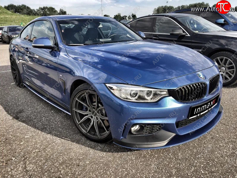 14 499 р. Сплиттер переднего бампера М-Perfomance  BMW 4 серия ( F32,  F36) (2013-2020) купе дорестайлинг, лифтбэк дорестайлинг, купе рестайлинг, лифтбэк рестайлинг (цвет: черный матовый)  с доставкой в г. Краснодар