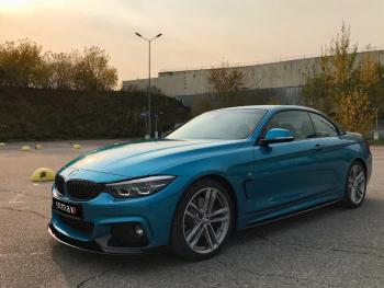 14 499 р. Сплиттер переднего бампера М-Perfomance  BMW 4 серия ( F32,  F36) (2013-2020) купе дорестайлинг, лифтбэк дорестайлинг, купе рестайлинг, лифтбэк рестайлинг (цвет: черный матовый)  с доставкой в г. Краснодар. Увеличить фотографию 3