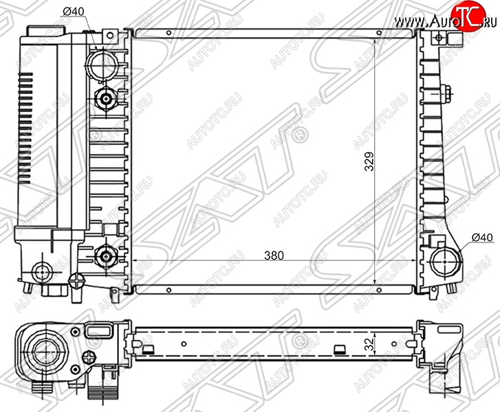 9 299 р. Радиатор двигателя SAT (пластинчатый, 1.6/1.8)  BMW 3 серия  E30 (1982-1991) седан  с доставкой в г. Краснодар