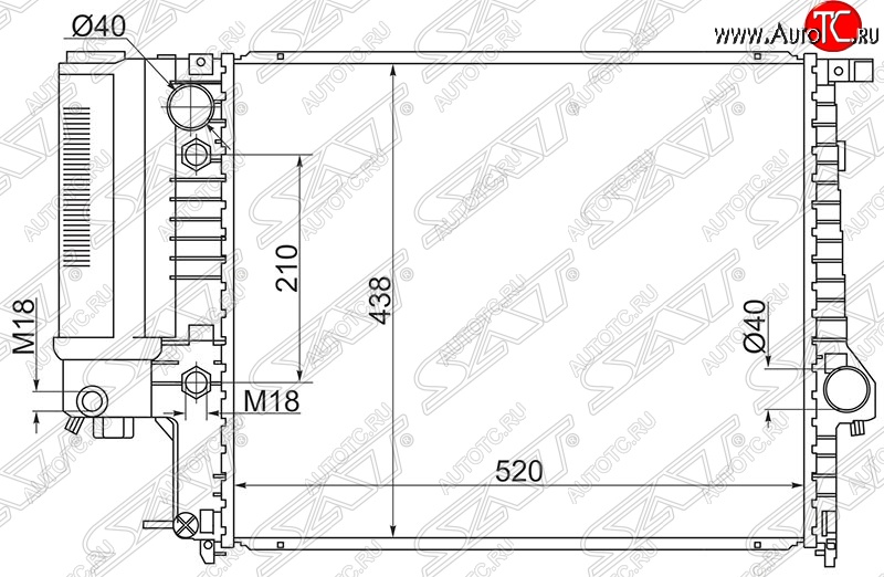10 899 р. Радиатор двигателя SAT (пластинчатый, 1.8/2.0/2.5)  BMW 5 серия  E34 (1988-1994) седан дорестайлинг  с доставкой в г. Краснодар