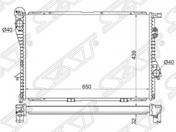 Радиатор двигателя SAT (пластинчатый)  5 серия  E39, 7 серия  E38