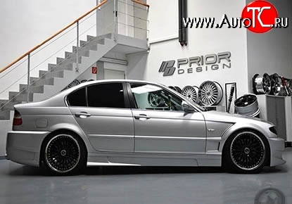 8 149 р. Пороги накладки Prior Design BMW 3 серия E46 седан дорестайлинг (1998-2001) (Неокрашенные)  с доставкой в г. Краснодар