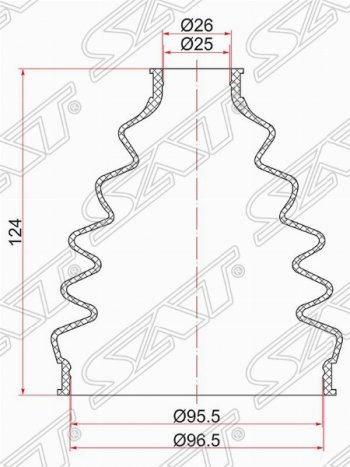 Пыльник ШРУСа SAT (наружный) BMW X5 (E53), Nissan Liberty, Skoda Octavia (A7), Volkswagen Passat (B8,  B8.5)