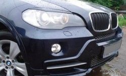 1 499 р. Реснички на фары CT BMW X5 E70 дорестайлинг (2006-2010) (Неокрашенные)  с доставкой в г. Краснодар. Увеличить фотографию 2