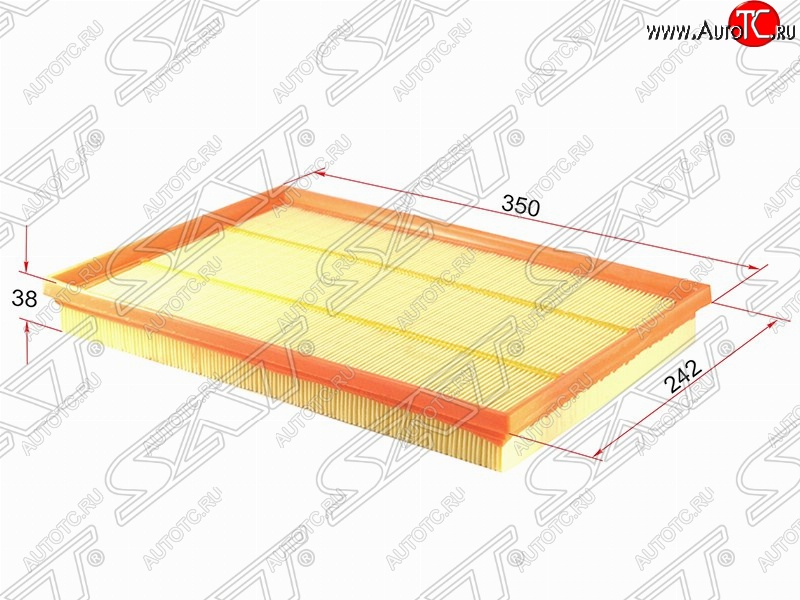 529 р. Фильтр воздушный двигателя SAT (350х242х38 mm)  BMW X5  E70 (2006-2013) дорестайлинг, рестайлинг  с доставкой в г. Краснодар