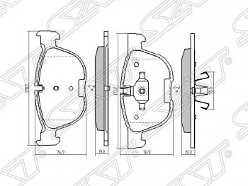 Колодки тормозные SAT (передние) BMW (БМВ) X5 (Х5) ( E70,  F15) (2006-2018) E70, F15 дорестайлинг, рестайлинг