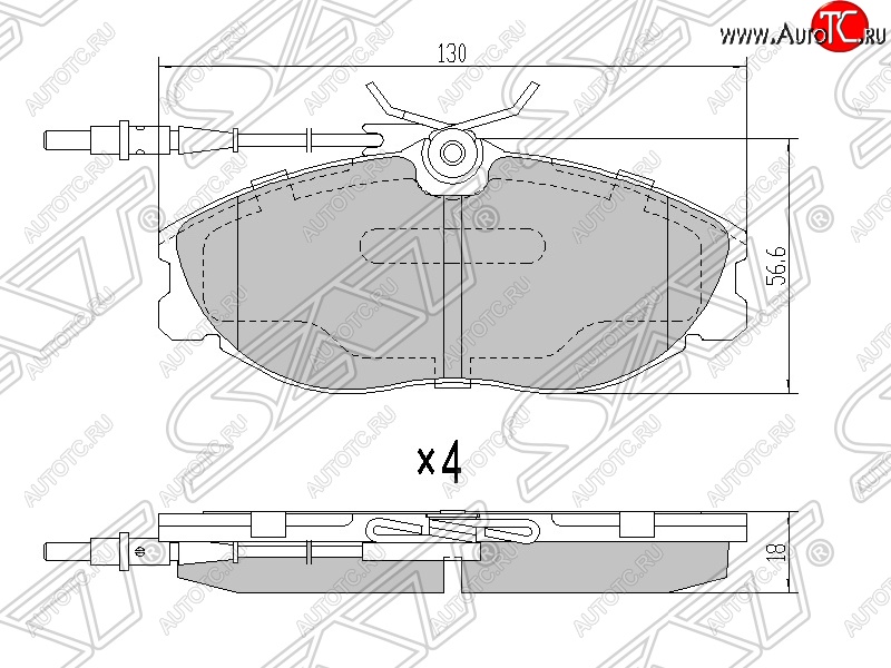 1 599 р. Колодки тормозные SAT (передние) Peugeot 406 8B седан рестайлинг (1999-2004)  с доставкой в г. Краснодар