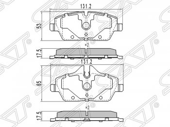 Колодки тормозные SAT (передние) BMW (БМВ) 1 серия ( E81,  F20) (2007-2020) E81, F20 хэтчбэк 3 дв. рестайлинг, хэтчбэк 5 дв. дорестайлинг, хэтчбэк 5 дв. 2-ой рестайлинг