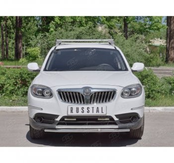 Одинарная защита переднего бампера из трубы d42 мм SLITKOFF Brilliance V5 (2012-2018)