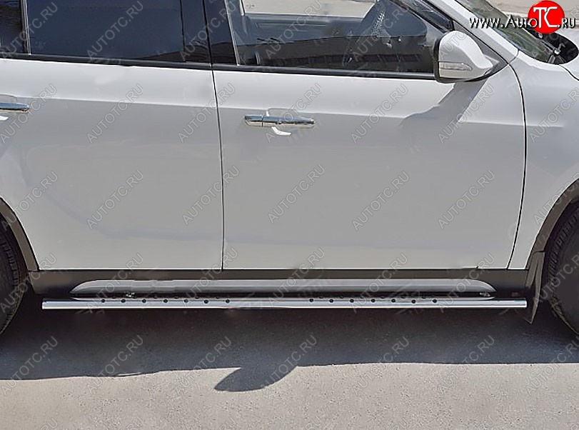 12 649 р. Защита порогов Russtal из трубы 75х42 овал с проступью  Brilliance V5 (2012-2018)  с доставкой в г. Краснодар