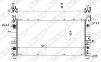 13 199 р. Радиатор двигателя SAT Cadillac Escalade GMT820 джип 5 дв. короткая база (2001-2006)  с доставкой в г. Краснодар. Увеличить фотографию 1