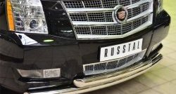 26 999 р. Защита переднего бампера (2 трубыØ76 мм, нержавейка) SLITKOFF  Cadillac Escalade  GMT926 джип 5 дв. (2006-2014) короткая база  с доставкой в г. Краснодар. Увеличить фотографию 2