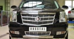 Защита переднего бампера (2 трубыØ76 мм, нержавейка) SLITKOFF Cadillac (Кадиллак) Escalade (Эскалайд)  GMT926 джип 5 дв. (2006-2014) GMT926 джип 5 дв. короткая база