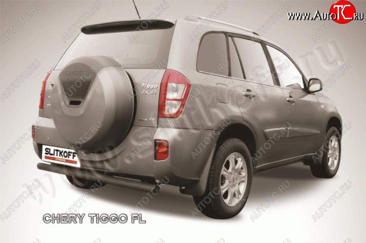 6 399 р. Защита заднего бампера из трубы d76 Slitkoff  Chery Tiggo T11 (2013-2016) рестайлинг (Цвет: серебристый)  с доставкой в г. Краснодар