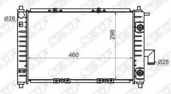 Радиатор двигателя SAT (пластинчатый) Chery (Черри) QQ6 (КуКу6) (2006-2010), Daewoo (Даеву) Matiz (Матиз) ( M100,  M150) (1998-2016)