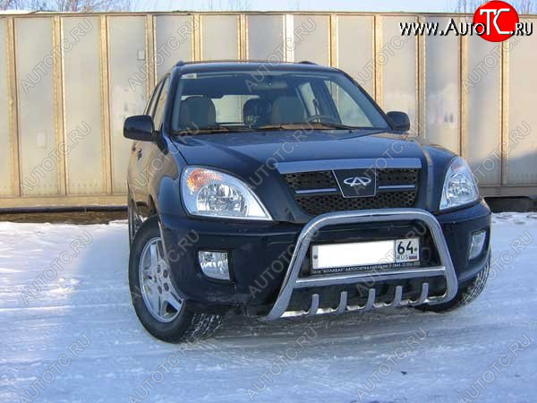 33 999 р. Кенгурятник низкий Slitkoff (Ø 57 мм, с защитой картера) Chery Tiggo T11 дорестайлинг (2005-2013)  с доставкой в г. Краснодар