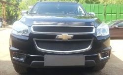 1 469 р. Сетка в решетку радиатора (верхняя) Russtal Chevrolet Trailblazer GM800 дорестайлинг (2012-2016) (черная)  с доставкой в г. Краснодар. Увеличить фотографию 4