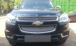 1 539 р. Нижняя сетка на бампер Russtal (хром)  Chevrolet Trailblazer  GM800 (2012-2016) дорестайлинг  с доставкой в г. Краснодар. Увеличить фотографию 2