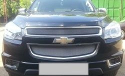 1 539 р. Нижняя сетка на бампер Russtal (хром)  Chevrolet Trailblazer  GM800 (2012-2016) дорестайлинг  с доставкой в г. Краснодар. Увеличить фотографию 3