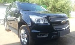 1 539 р. Нижняя сетка на бампер Russtal (хром)  Chevrolet Trailblazer  GM800 (2012-2016) дорестайлинг  с доставкой в г. Краснодар. Увеличить фотографию 4