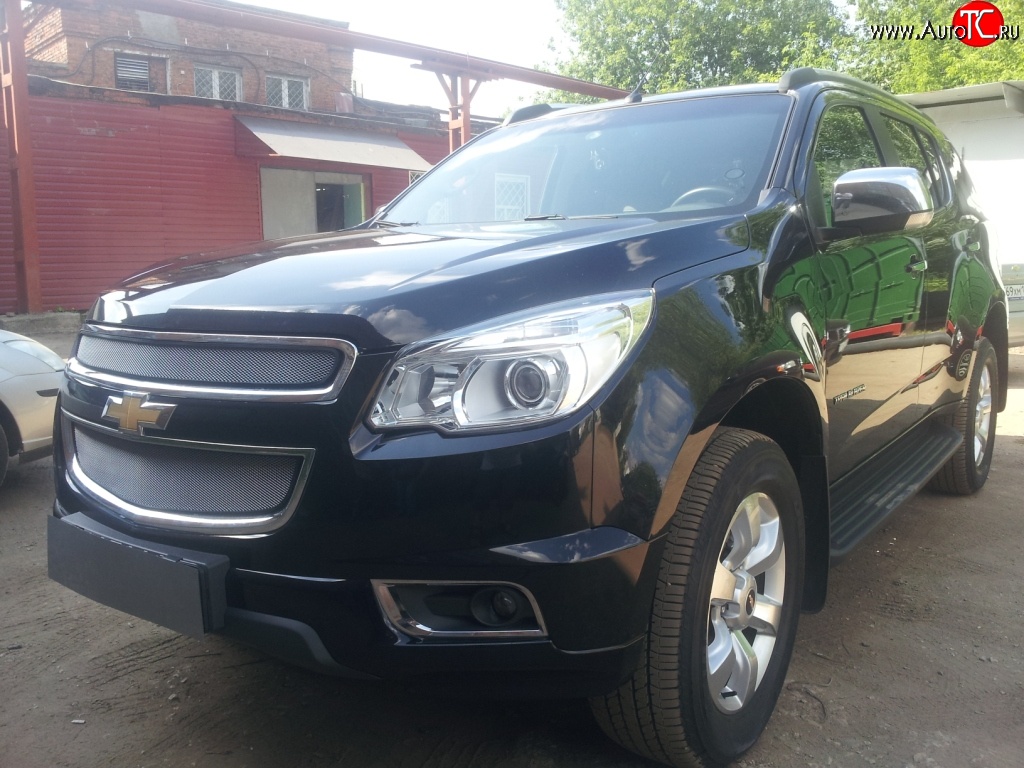 1 539 р. Нижняя сетка на бампер Russtal (хром)  Chevrolet Trailblazer  GM800 (2012-2016) дорестайлинг  с доставкой в г. Краснодар