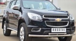 26 599 р. Защита переднего бампера (2 трубыØ63 и 42 мм, нержавейка) SLITKOFF  Chevrolet Trailblazer  GM800 (2012-2016) дорестайлинг  с доставкой в г. Краснодар. Увеличить фотографию 4