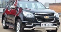 16 899 р. Защита порогов из круглой трубы диаметром 42 мм SLITKOFF  Chevrolet Trailblazer  GM800 (2012-2016) дорестайлинг  с доставкой в г. Краснодар. Увеличить фотографию 2