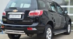 23 999 р. Защита заднего бампера (Ø63 и 42 мм, нержавейка) SLITKOFF  Chevrolet Trailblazer  GM800 (2012-2016) дорестайлинг  с доставкой в г. Краснодар. Увеличить фотографию 4