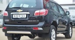 23 399 р. Защита заднего бампера (Ø75x42 мм, нержавейка) SLITKOFF  Chevrolet Trailblazer  GM800 (2012-2016) дорестайлинг  с доставкой в г. Краснодар. Увеличить фотографию 4