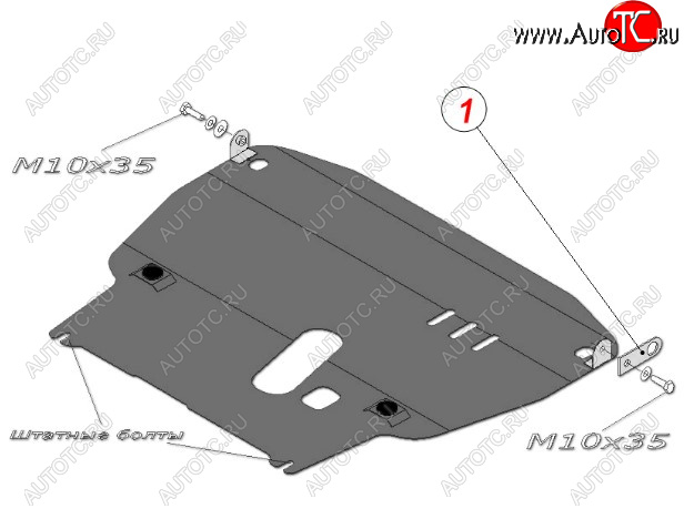 4 999 р. Защита картера двигателя и КПП (большая, V-1,4) Alfeco  Chevrolet Aveo  T250 (2006-2011) седан рестайлинг, хэтчбек 5 дв рестайлинг (Сталь 2 мм)  с доставкой в г. Краснодар