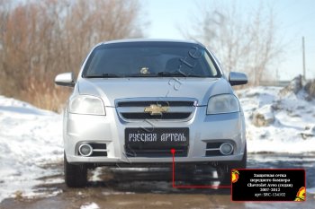 1 429 р. Защитная сетка и заглушка решетки переднего бампера RA  Chevrolet Aveo  T250 (2006-2011) седан рестайлинг  с доставкой в г. Краснодар. Увеличить фотографию 2