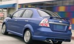 4 499 р. Накладка на задний бампер CT Chevrolet Aveo T250 седан рестайлинг (2006-2011) (Неокрашенная)  с доставкой в г. Краснодар. Увеличить фотографию 2