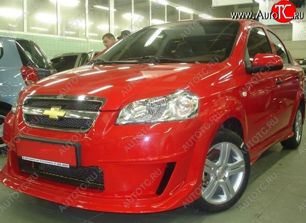 7 199 р. Передний бампер CT Chevrolet Aveo T250 седан рестайлинг (2006-2011) (Неокрашенный)  с доставкой в г. Краснодар