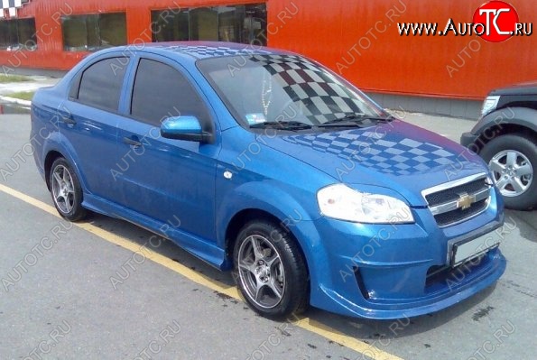 4 599 р. Пороги накладки CT Chevrolet Aveo T250 седан рестайлинг (2006-2011) (Неокрашенные)  с доставкой в г. Краснодар