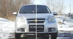 1 039 р. Защитная сетка решетки переднего бампера RA  Chevrolet Aveo  T250 (2006-2011) седан рестайлинг  с доставкой в г. Краснодар. Увеличить фотографию 2