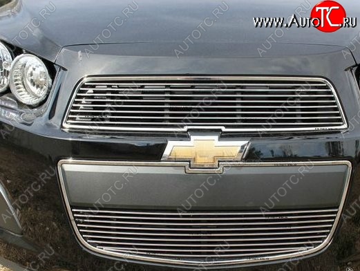 5 499 р. Декоративные вставки решетки радиатора и переднего бампера CT Chevrolet Aveo T300 седан (2011-2015) (Неокрашенная)  с доставкой в г. Краснодар