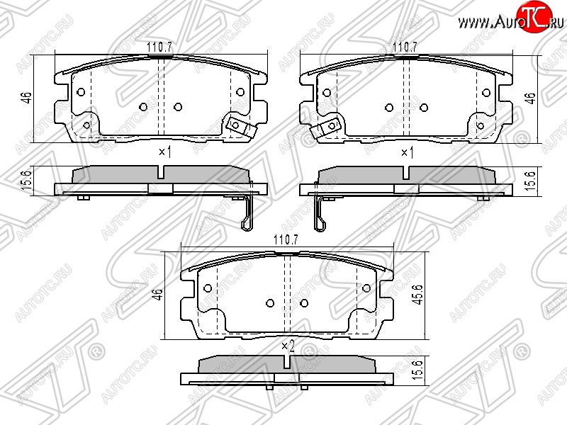 1 029 р. Колодки тормозные SAT (задние) Chevrolet Captiva  дорестайлинг (2006-2011)  с доставкой в г. Краснодар