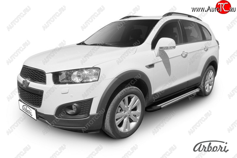 12 509 р. Порожки для ног Arbori Luxe Black Chevrolet Captiva 2-ой рестайлинг (2013-2016)  с доставкой в г. Краснодар