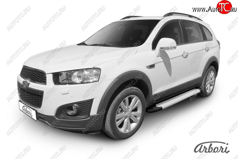 10 979 р. Порожки для ног Arbori Optima Silver Chevrolet Captiva 2-ой рестайлинг (2013-2016)  с доставкой в г. Краснодар