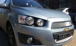 3 199 р. Сетка на бампер Russtal (хром) Chevrolet Captiva 2-ой рестайлинг (2013-2016)  с доставкой в г. Краснодар. Увеличить фотографию 5