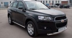 20 099 р. Защита переднего бампера (2 трубыØ63 и 42 мм, нержавейка) SLITKOFF  Chevrolet Captiva (2006-2011)  дорестайлинг  с доставкой в г. Краснодар. Увеличить фотографию 4