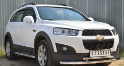 20 099 р. Защита переднего бампера (2 трубыØ63 и 42 мм, нержавейка) SLITKOFF  Chevrolet Captiva (2013-2016) 2-ой рестайлинг  с доставкой в г. Краснодар. Увеличить фотографию 4