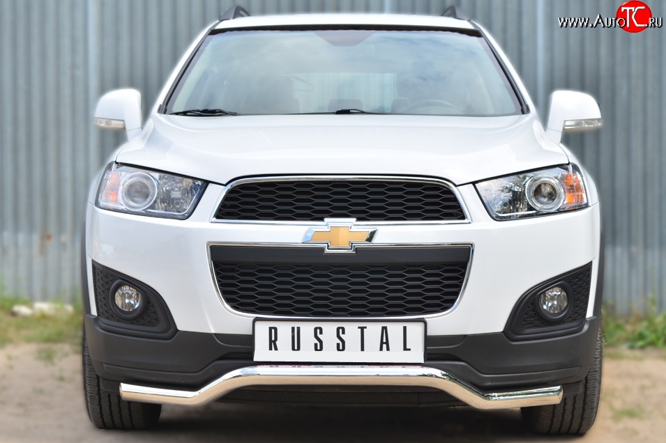 16 999 р. Защита переднего бампера (Ø63 мм волна, нержавейка) SLITKOFF  Chevrolet Captiva (2013-2016) 2-ой рестайлинг  с доставкой в г. Краснодар