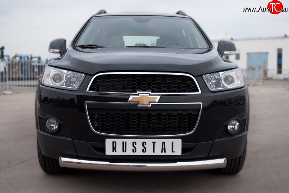 16 999 р. Одинарная защита переднего бампера диаметром 76 мм SLITKOFF Chevrolet Captiva 1-ый рестайлинг (2011-2013)  с доставкой в г. Краснодар