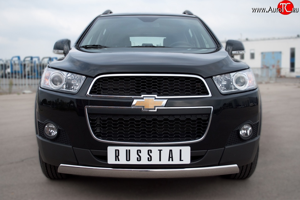 14 999 р. Защита переднего бампера (Ø75х42 мм, нержавейка) Russtal Chevrolet Captiva 1-ый рестайлинг (2011-2013)  с доставкой в г. Краснодар