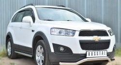 13 849 р. Защита порогов из круглой трубы диаметром 63 мм (рестайлинг) Russtal Chevrolet Captiva 2-ой рестайлинг (2013-2016) (Защита порогов с со скосами на торцах (вариант 1))  с доставкой в г. Краснодар. Увеличить фотографию 4