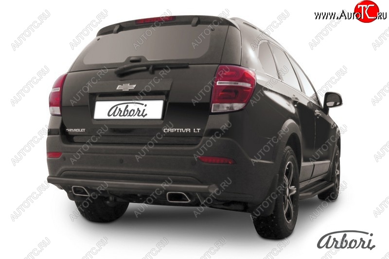 2 499 р. Защита заднего бампера Arbori (черная, 1 труба d57 mm). Chevrolet Captiva 2-ой рестайлинг (2013-2016)  с доставкой в г. Краснодар